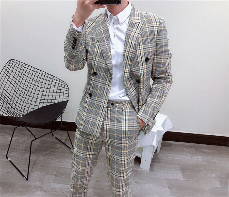 Men'S Style Formal Wear - Latest New Style Smoking Plaid Men's