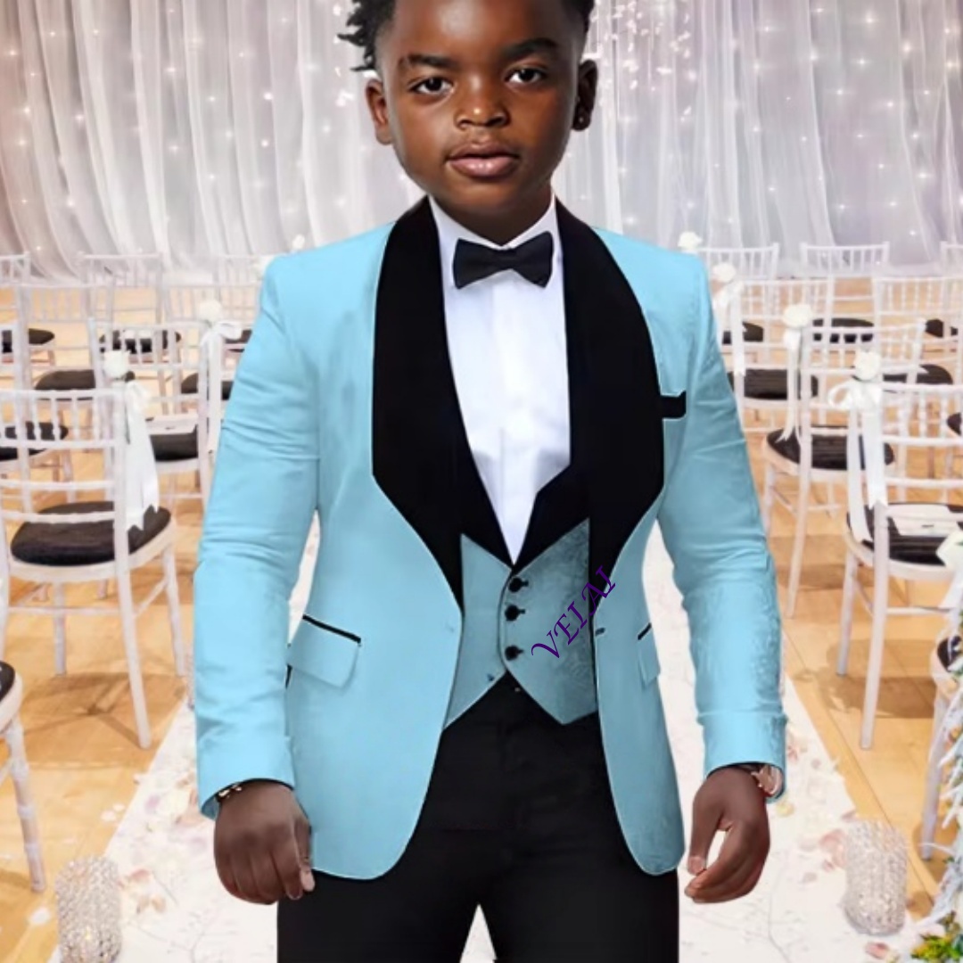 Slim Fit Suit Set - 3 piece fe gorgeous jacquard boy