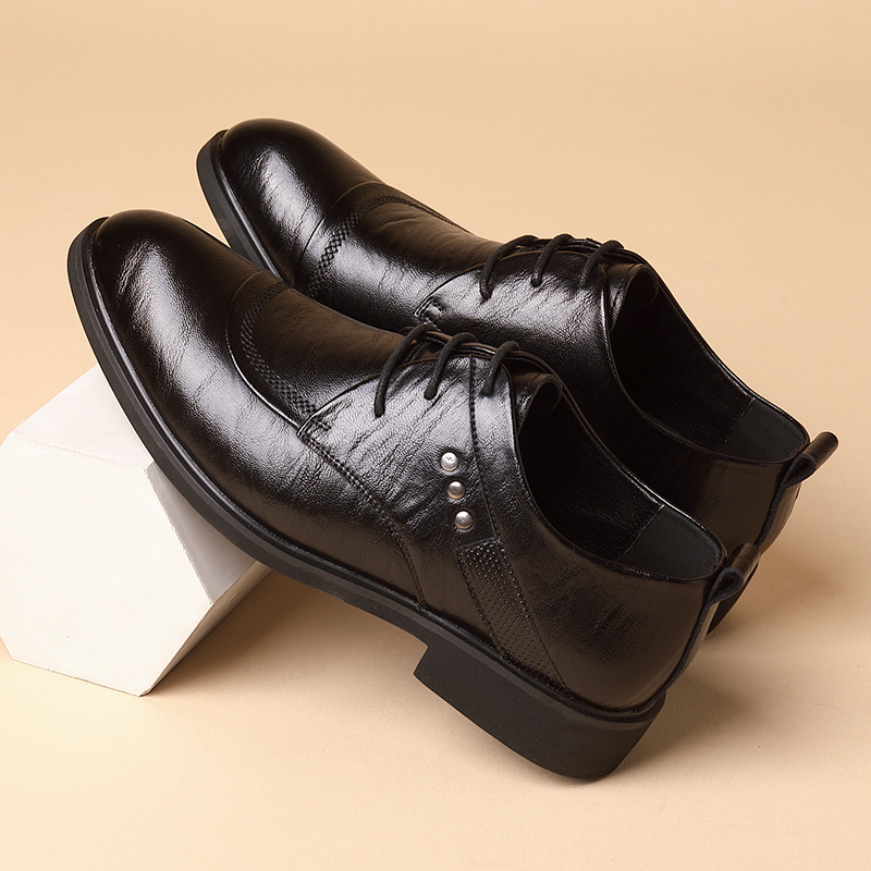 Leather Oxford Shoes With Meta - Men Formal Wear Office review and price
