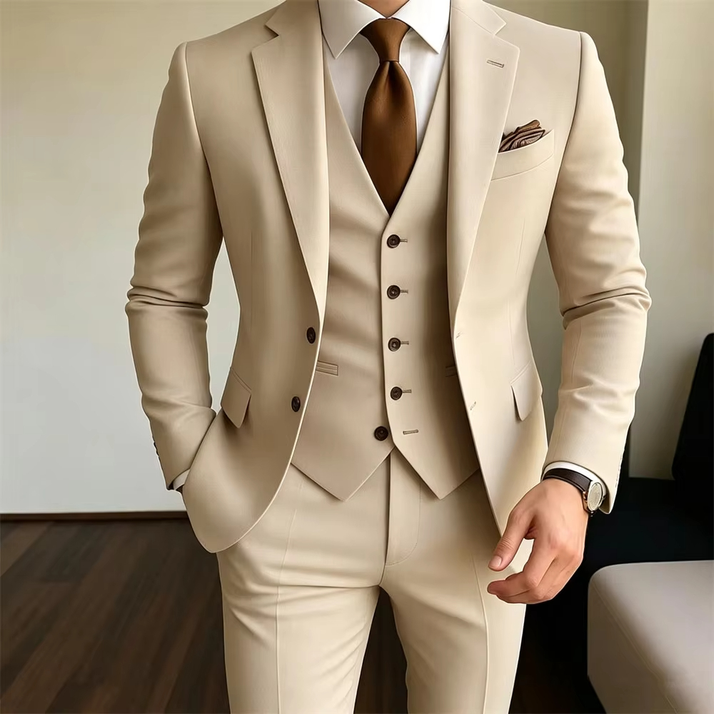 Khaki Men's Suits 3 Pieces Jac - Men Formal Party Wear Outfit review and price