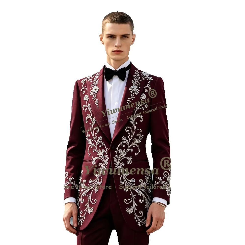 Luxury Crystals Beading Suits  - Men'S Formal Dinner Wear review and price