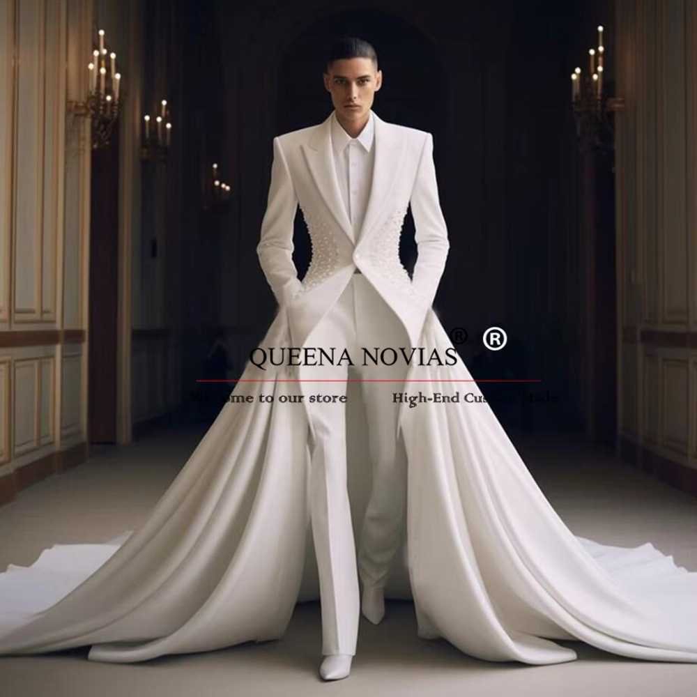 Elegant Pearls Men Suits With  - Men Formal Party Wear Outfit review and price