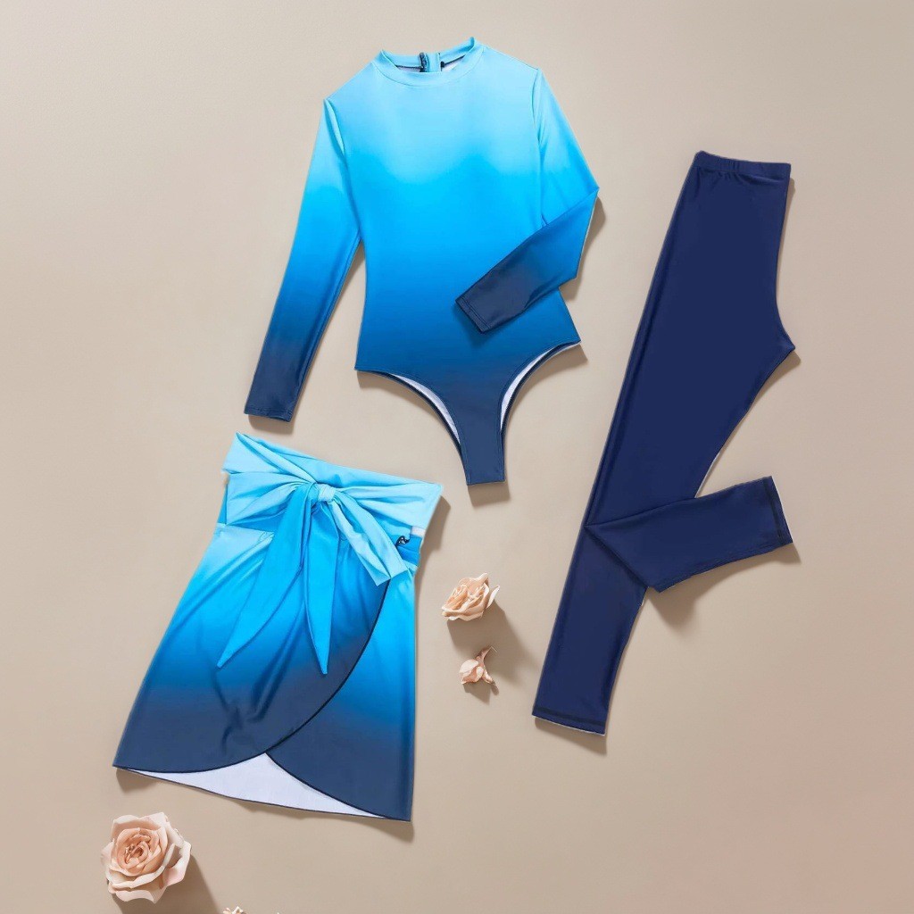 Blue Long Sleeve Swimsuit High - Slim Fit Suit Set review and price