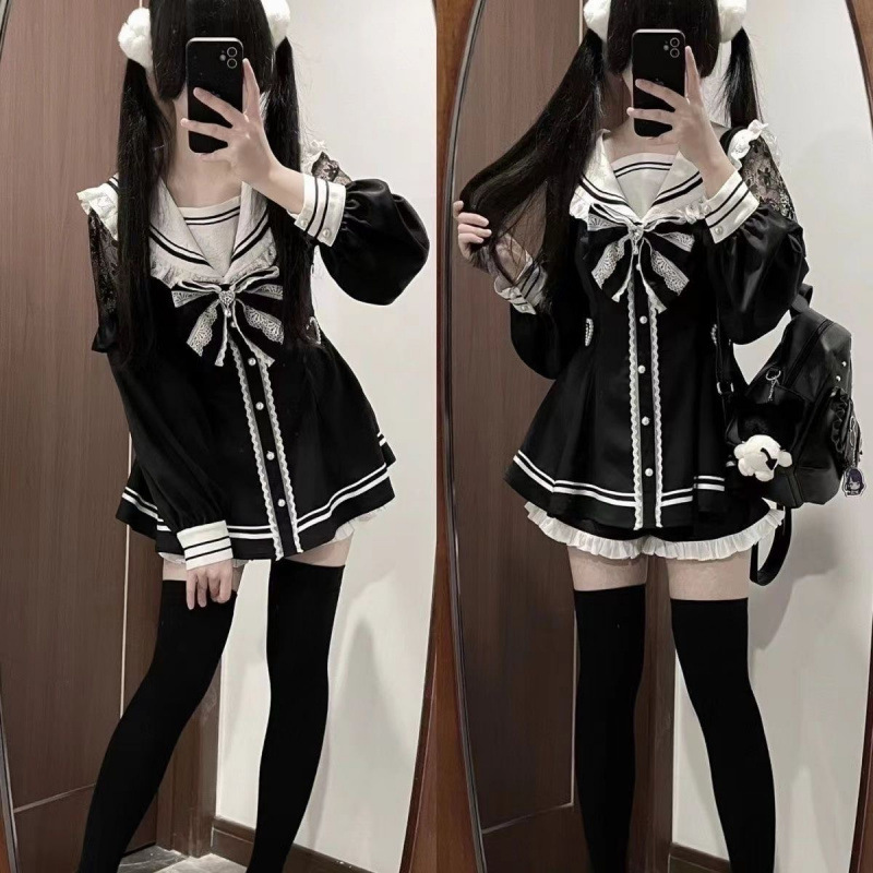 Jirai Kei Sailor Black Dress L - Slim Fit Suit Set review and price