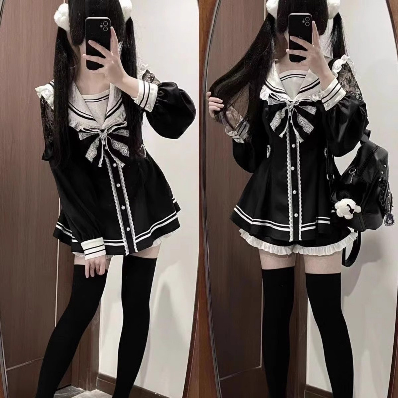 Jirai Kei Sailor Black Dress L - Slim Fit Suit Set review and price